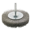 Szczotka tarczowa trzpieniowa, drut ze stali nierdzewnej, falisty 40x6x mm FORMAT