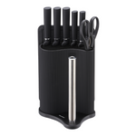 Zestaw noży 8 el. ze stojakiem, czarny, stal nierdzewna, Klausberg, KB-7977