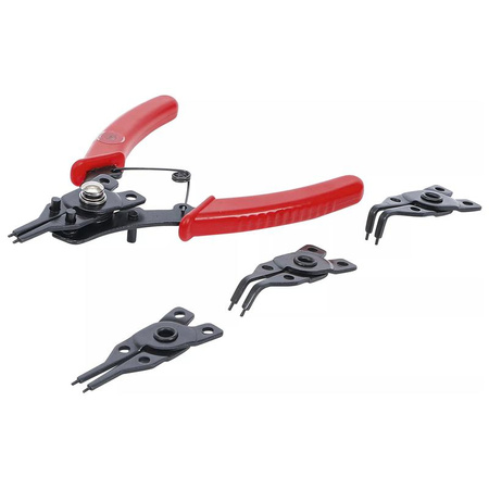 Szczypce do pierścieni rozprężnych z zestawem wymiennych końcówek 160 mm, 5 szt., BGS Diy 454