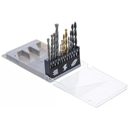 Zestaw 12 wierteł do metalu 2-8 mm powlekanych azotkiem tytanu, BGS Diy 50812