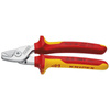 Izolowane nożyce StepCut do kabli miedzianych i aluminiowych do 15 mm (50 mm²), 160 mm KNIPEX