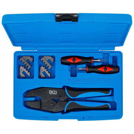 Zestaw szczypiec do zaciskania i narzędzi do odblokowywania wtyków z 2 parami szczęk, BGS 70929