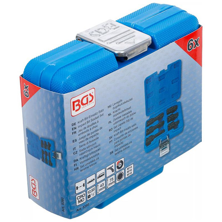 Zestaw 6 udarowych nasadek z bitem, gniazdo wielokątne (XZN) M14-M18, napęd 12,5 mm (1/2"), BGS 5380