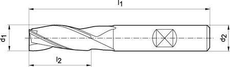 Frez do podłużnych otworów DIN844 HSSE-PM TiALN, typ K, 3-ostrz. 3,5mm FORMAT