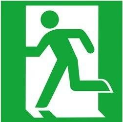 Znak 20x20 ratunkowy alu DROGA EWAKUACYJNA z lewej