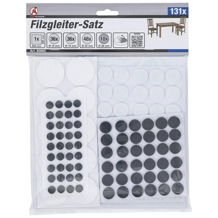 Zestaw podkładek filcowych samoprzylepne 131 szt., BGS Diy 80865