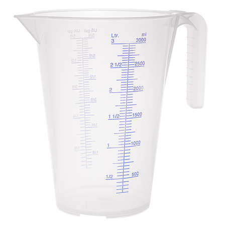 Przezroczysty dzbanek z miarką 3 l z polipropylenudo olejów i kwasów PRESSOL