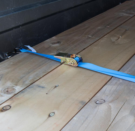 Pas mocujący z napinaczem grzechotkowym, 2 szt., 5m x 25mm - mierzone 500 kg, mocowanie 1000 kg, Silverline 566269