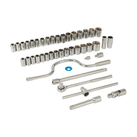 Zestaw nasadek metryczno/imperialnych 1/2" z grzechotką, 42 elem., 42 elementy, Silverline SS39