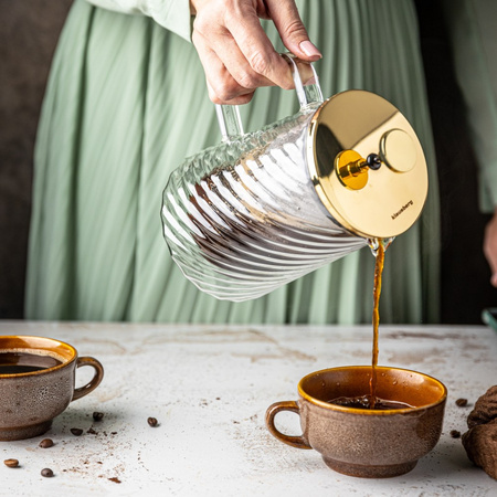 Zaparzacz tłokowy do kawy/herbaty, szkło, 1L, Klausberg, KB-7767