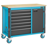 Mobilny stół warsztatowy z 7 szufladami i blatem brzozowym 1150x600x964 mm 179NW-7 HAZET