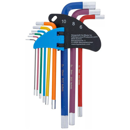 Zestaw kluczy imbusowych 1,5-10 mm 9 szt., BGS 74455