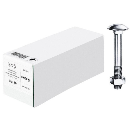 Śruby zamkowe DIN603 z nakrętką M8x60mm 100szt E-NORMpro