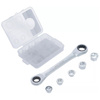 Klucz oczkowy z grzechotką z zestawem adapterów 8-19 mm 6 szt., BGS Diy 71016