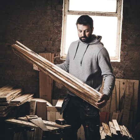 Bluza szara z kapturem Worker, Rozmiar S, Scruffs T54074