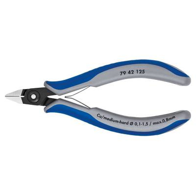 Precyzyjne szczypce tnące boczne z ostrzami skośnymi hartowanymi indukcyjnie z rękojeściami wielokomponentowymi 125 mm KNIPEX 79 42 125