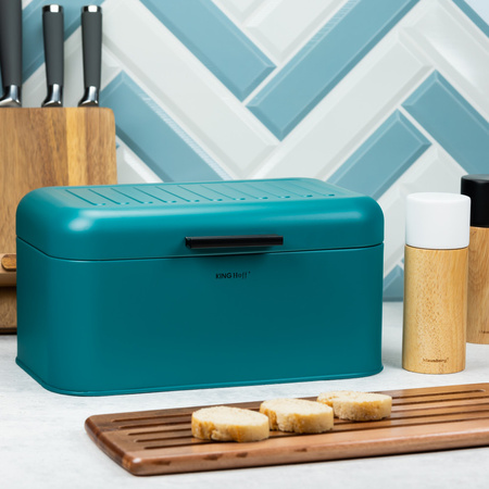 Chlebak stalowy turkusowy 30,5 × 20 × 15,5 cm KINGHoff