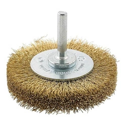 Szczotka tarczowa trzpieniowa, drut mosiężny falisty 30x6x mm FORMAT