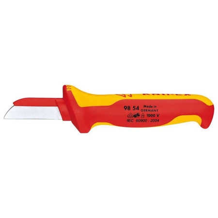 Nóż do kabli z ostrzem 50 mm z izolowanymi rękojeściami 1000V VDE 190 mm KNIPEX 98 54