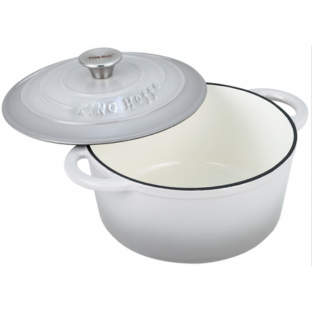 Garnek żeliwny z pokrywą Ø21 cm, pojemność 2,4 l szary KINGHoff