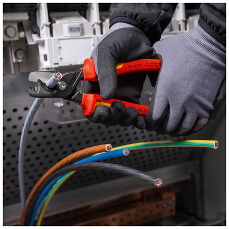Izolowane nożyce do kabli izolowane 225 mm, smukła główka StepCut® XL KNIPEX 