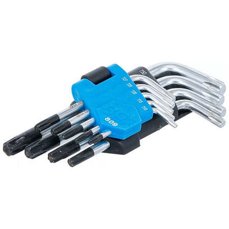 Zestaw krótkich kluczy imbusowych Torx z otworem T10-T50 9 szt., BGS 809