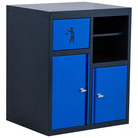 Szafka warsztatowa stojąca z uchwytem na rolkę i modułem na odpady, BGS 80202