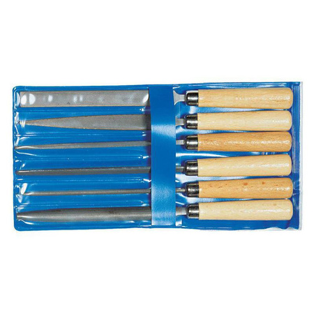 Zestaw 6 pilników z drewnianą rękojeścią, Gedore 8728, 6771910