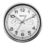 Zegar ścienny stal nierdzewna z termometrem i higrometrem Ø30 cm KINGHoff