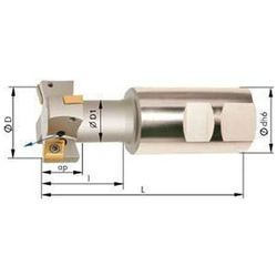 Frez do rowków teowych, 2-ostrz., z chłodz. wewn., D32mm