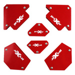 Zestaw magnesów spawalniczych 6 szt. kąty 30°-125°, siła 4-11,3 kg PR5017 PRAXER