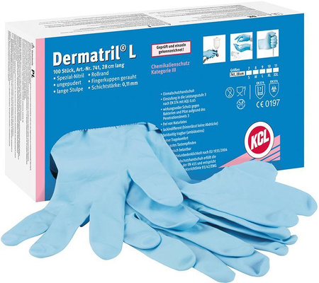 Rękawiczki jednorazowe nitrylowe Dermatril L741 rozmiar 11 100 szt.
