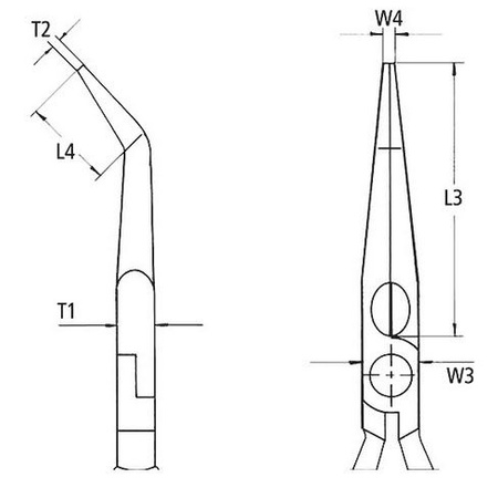 Szczypce tnące wydłużone „bociani dziób” z rękojeściami powlekanymi tworzywem sztucznym 200 mm KNIPEX 
26 21 200
