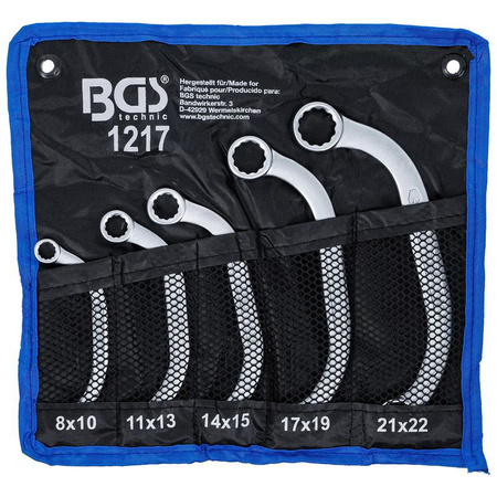 Zestaw 5 kluczy oczkowych typu C 8 x 10 - 21 x 22 mm, BGS 1217