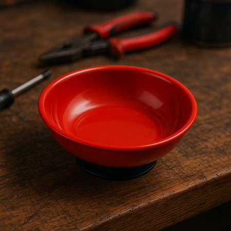 Miska magnetyczne warsztatowa okrągła 75 mm, magnes 1000–1200 G PRAXER