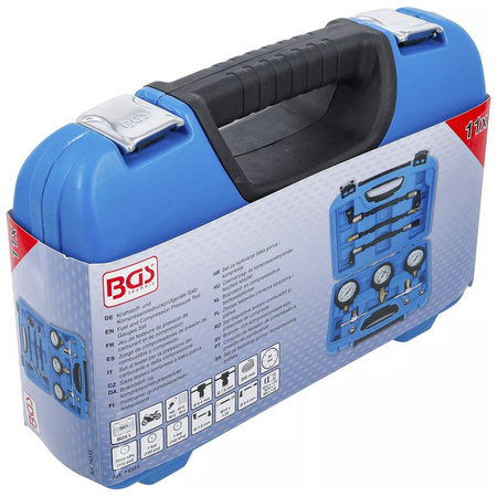 Zestaw testerów ciśnienia sprężania i paliwa do motocykli 11 szt., BGS 74355