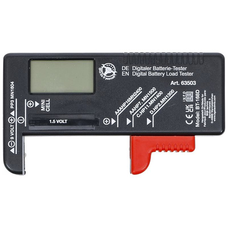 Cyfrowy tester akumulatora 1,5 V / 9 V, BGS Diy 63503