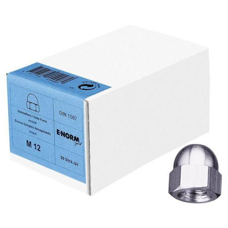 Nakrętki kołpakowe 6-kątne DIN1587 ocynk M12 50szt E-NORMpro