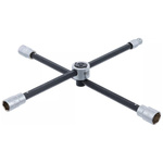 Klucz krzyżakowy z przegubem do kół do samochodów osobowych czworokąt 17 x 19 x 21 x 12,5 mm (1/2"), BGS 1456