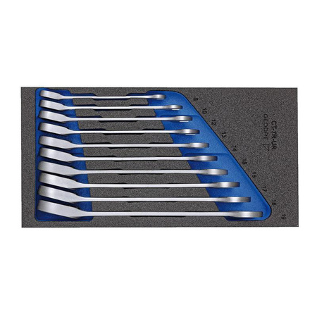 Zestaw 7 kluczy płasko-oczkowych z grzechotką w module Check-Tool 1/3, Gedore 1500 CT1-7 UR, 2331969