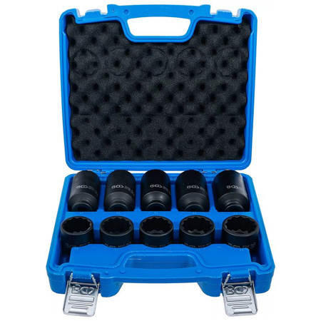 Zestaw nasadek udarowych dwunastokątny napęd 12,5 mm (1/2") 32 - 36 mm 10 szt., BGS 5330