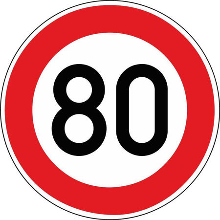 Znak drogowy 274-80 okrągły ograniczenie 80 km/h