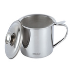 Pojemnik na olej z pokrywką i sitkiem filtrującym 1,2 l, stal nierdzewna KINGHoff