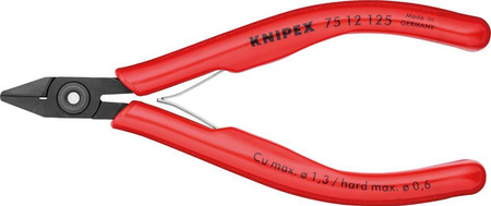 Szczypce tnące boczne dla elektroników z ostrzami ze skosem i zaciskiem do drutu 125 mm KNIPEX 75 12 125