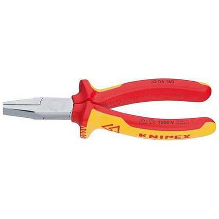 Szczypce płaskie z izolowanymi rękojeściami 1000V VDE 160 mm KNIPEX 
20 06 160