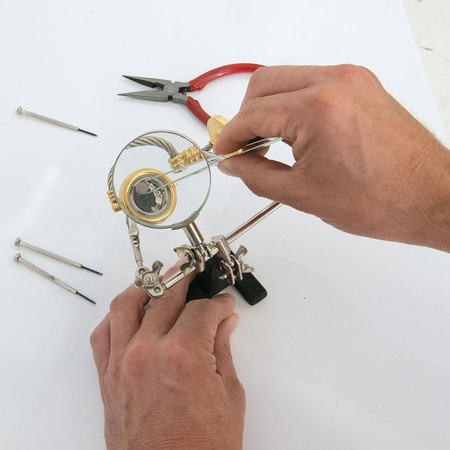 Uchwyt montażowy z lupą, Soczewka 63 mm 2,5 x, Silverline 633830