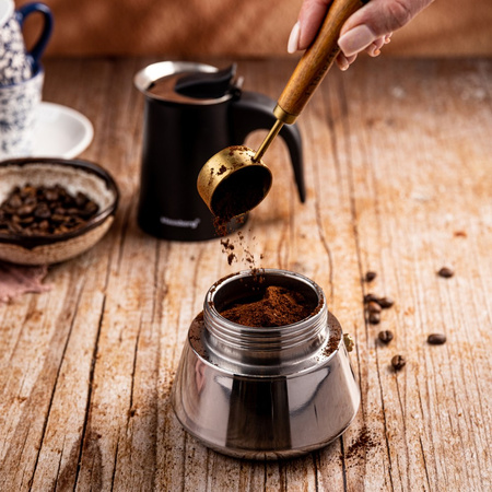 Kawiarka, zaparzacz do kawy ze stali 6 filiżanek, czarno-srebrny, Klausberg