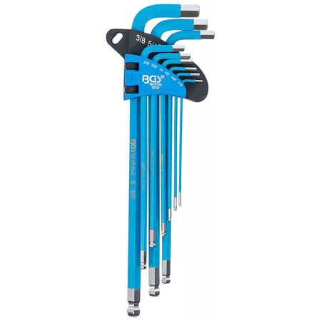 Zestaw długich kluczy imbusowych 1/16"-3/8" 9 szt., BGS 35101