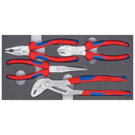 Zestaw szczypiec we wkładce piankowej z rękojeściami wielokomponentowymi 4-częściowy KNIPEX 00 20 01 V17