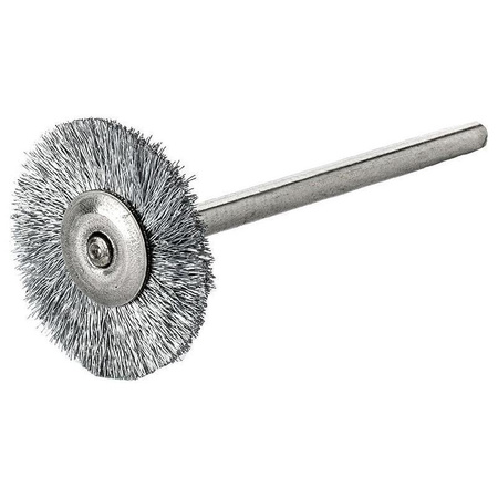 Miniaturowa szczotka okrągła Ø 19 mm, drut falisty stalowy 0.1 mm, Lessman